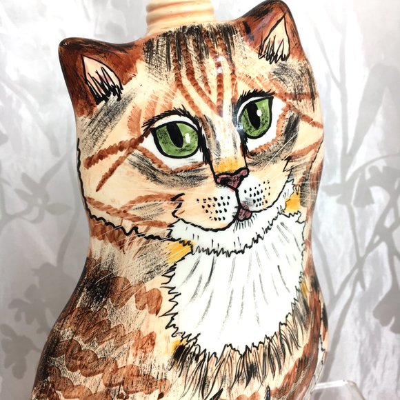 NINA LYMAN CATS Ceramic Ginger Cat Bottle - Picture 3 of 10